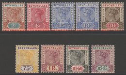 1897-1900 CCA Set M, SG.28/36, Cat. £300 (9) - Autres & Non Classés