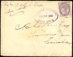 BOER WAR 1900 Cover To Winnipeg Bearing GB 1d Lilac, Tied By ORC C.d.s, Endorsed Reg No. 17 Of LS Corps/Active Service W - Andere & Zonder Classificatie