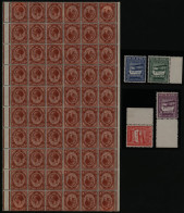 1913-30 1½d Chestnut (SG.5) Block Of Sixty Incl. Ten Tete-beche Pairs (24 From 60 Are M, Others UM). 1925 Air Set, Fine  - Sonstige & Ohne Zuordnung