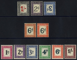 POSTAGE DUES Fine M Range 1914-22 1s SG.D7, 1932-42 2d SG.D26, 3d Indigo & Milky Blue - Wmk Inverted SG.D28a, 6d (both S - Andere & Zonder Classificatie