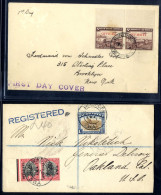 1929 Reg Cover To USA, Franked 1s Optd S.W.A & 1d Pair Optd OFFICIAL, Tied Windhoek C.d.s's, Reverse Bears Transit & Rec - Andere & Zonder Classificatie