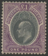 1907 MCCA £1 Green & Violet Head Type Die B, M (tiny Gum Tone Spot), SG.32ab. (1) Cat. £325 - Autres & Non Classés