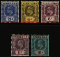 1908 Edward MCCA Set Incl. Both 6d Ordinary & Chalky Plus 10s, Fine M, SG.64/70. Cat. £320 - Other & Unclassified