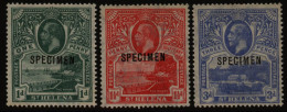 1922 MSCA Monocolour Set Of Three, Optd SPECIMEN, O.g, Gum Slightly Toned, SG.89s/91s. (3) Cat. £200 - Andere & Zonder Classificatie