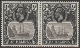 1922-37 ½d Grey & Black Horizontal Pair Incl. 'torn Flag' Variety, UM (some Small Tone Patches On Gum), SG.97/97b. (2) C - Other & Unclassified