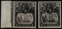 1923 MSCA ½d Grey & Black Marginal M (some Tones) Showing 'broken Mainmast' Variety, SG.97a, Another ½d Showing The 'cle - Sonstige & Ohne Zuordnung