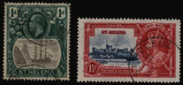1923 MSCA 1d Grey & Green Showing The 'broken Mainmast' Variety, VFU (tiny Thin), SG.98a, Also 1935 Silver Jubilee 1½d V - Other & Unclassified