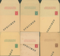 Postal Stationery SPECIMEN Wrappers (6), Two Each Of QV, KEVII & KGV. - Autres & Non Classés