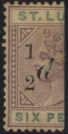 1891-92 ½d On Half 6d Dull Mauve & Blue, Part O.g, Showing 'no Fraction Bar' Variety, SG.54a. (1) Cat. £300 - Otros & Sin Clasificación