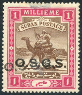 OFFICIALS 1902 Ovptd At Khartoum 1m Brown & Pink, Variety 'overprint Double' Unused With Part O.g, Thinned At Top, SG.O3 - Andere & Zonder Classificatie