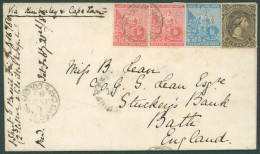 1880 (16 Jan) Envelope Ex The Lean Correspondence From Pretoria To Bath, Marked 'Via Kimberley & Cape Town', Bearing 187 - Otros & Sin Clasificación