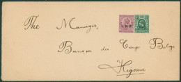 TANGANYIKA/G.E.A 1919 Cover Addressed To Kigoma, Franked 2as Overprinted 'I.E.F' & 3c Overprinted 'G.E.A' Cancelled By P - Otros & Sin Clasificación