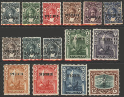 1913 Wmk Rosettes Set To 10r, Optd SPECIMEN, Odd Small Tone, SG.246s/260s. (15) Cat. £375 - Andere & Zonder Classificatie