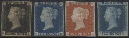 1840-1931 M Or Unused Ranges On Leaves Incl. 1840 1d Intense Black, Pl.1a (horizontal Guide Line Under Value & F Square) - Other & Unclassified