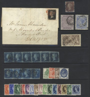 SMALL RANGE On Hagners Incl. A 1d Black Cover Tied Red MC, Margin Trimmed At Right, 1841 2d Blue Strip Of Four With MC C - Autres & Non Classés