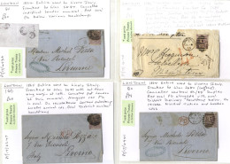 LONDON QV 6d Frankings Group Of Covers, Mainly To Italy 1864-72 With 6d Lilac (7), 3d Pairs (2) Or 1/- (double-rate) Fra - Other & Unclassified