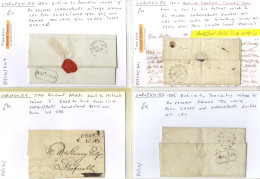 SHROPSHIRE (SHREWSBURY) 1779-1853 Stampless Covers With Range Of S/line Marks (4), Good Horseshoe (1793), Boxed TOO LATE - Andere & Zonder Classificatie