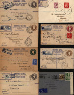 KGVI & QEII USED REGISTRATION ENVELOPES Issued & Used Between 1940 & 1961 Incl. 1944 Size G 5½d Brown Registration Envel - Autres & Non Classés