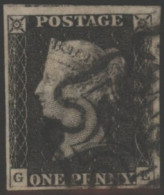 Plate 3 GE, Good To Huge Margins, Tiny Portion Of Adjoining Stamp Visible At Top, Fine Black MC. (1) - Other & Unclassified