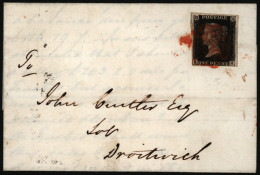 1840 Nov 14th Part Entire From Worcester To Droitwich, Franked Pl.5 EH, Good To Huge Margins, Tied Red MC, Worcester Nov - Other & Unclassified