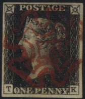 Plate 6 TK, Four Good Margins, Fine Red MC. (1) - Other & Unclassified