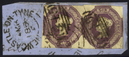 1847 6d Horizontal Pair, Tied To Piece By Newcastle On Tyne Sideways Duplex Cancels, SG.60, Cat. £2000+ - Andere & Zonder Classificatie
