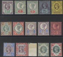 1887 Jubilee Issue 1½d To 1s Incl. Extra 2d Shade, 5d Die I & II Fine M (several UM) SG. From 198/211 + 214 (14) - Autres & Non Classés