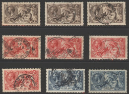 1918 Bradbury 2/6d (3), 5s (4), Good To VFU, Couple With Corner Crease, Also 10s (2) One Being Superb Single Central C.d - Otros & Sin Clasificación