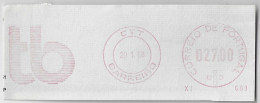 Portugal 1988 Cover Fragment Meter Stamp Frama Slogan TB From Barreiro - Storia Postale