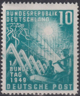 1949 Deutschland > BRD, ** Mi:DE 111, Sn:DE 665, Yt:DE 1, Eröffnung Des Ersten Bundestages, Richtfest - Ungebraucht