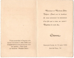 Braine Le Comte, Le 10 Août 1955 , Rue De Mons , 74 , Defoin - Smal , Etienne - Birth & Baptism