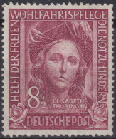 1949 Deutschland > BRD, ** Mi:DE 117, Sn:DE B310, Yt:DE 3, Wohlfahrtspflege- Helfer Der Menschen,Hl. Elisabeth - Ungebraucht