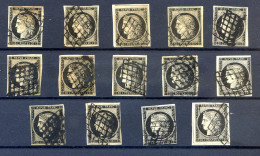TIMBRE  CERES N°3   14 EXEMPLAIRES Cote Mini 1000 Euros (nombreux Sur Fragment)  Ref191023 - 1849-1850 Ceres