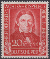 1949 Deutschland > BRD, ** Mi:DE 119, Sn:DE B312, Yt:DE 5, Fr. Fröbel, Wohlfahrtspflege- Helfer Der Menschen, Paracelsus - Ungebraucht