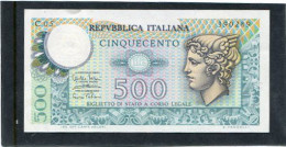 ITALY/ITALIA - 500  LIRE   MERCURIO  BANKNOTE - 500 Liras