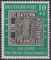 1949 Deutschland > BRD, ** Mi:DE 113, Sn:DE B309, Yt:DE 2A, 100 Jahre Deutsche Briefmarken, Bayern Nr.1 - Ungebraucht