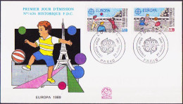 Europa CEPT 1989 France - Frankreich FDC3 Y&T N°2584 à 2585 - Michel N°2716 à 2717 - 1989