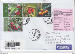 ROMANIA : WILD BERRIES Set On Registered Cover Returned From Germany #641833378 - Registered Shipping! - Used Stamps