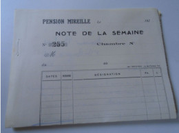 ZA456.11  Pension Mireille - Note De La Semaine - Cote D'Azur   - Handwritten Letter In French On The Back 1928  Nice - Manuscrits