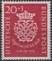 1950 Deutschland > BRD, ** Mi:DE 122, Sn:DE B315, Yt:DE 8, Johann Sebastian Bach, Siegel - Ungebraucht