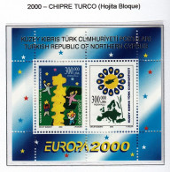 CHIPRE TURCO 2000 - TURKISH CYPRUS - TEMA EUROPA - HOJA BLOQUE** - 2000