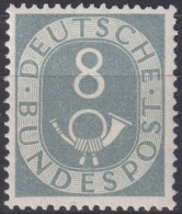 1951 Deutschland > BRD, ** Mi:DE 127, Sn:DE 674, Yt:DE 13, Ziffer Mit Posthorn - Ungebraucht