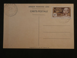 DD14 AEF   BELLE CARTE RARE VARIETé 2 BOUCLé DE GAULLE BRAZZA 1942 PETIT BUREAU BOUAR +N°140A   +AFF.   PLAISANT+++ - Storia Postale