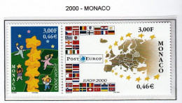 MONACO 2000 - TEMA EUROPA - 2 SELLOS** - 2000