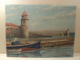 Tableau Marine Paysage Marin Collioure Signé. - Oils