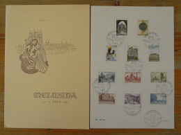 Encart Commemoratif Folder Sirène Melusina Mermaid Luxembourg 1963 (ex 4) - Lettres & Documents