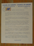 Feuille Commemorative Grand Prix De L'Europe à La Ville D'Innsbruck Conseil De L'Europe 1965 - Lettres & Documents