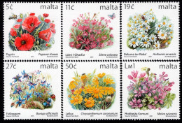 Malta - 2001 - Flowers And Insects - Flora And Fauna - Mint Stamp Set - Malte