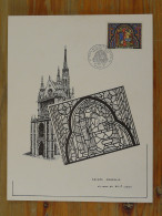 Document FDC Folder Vitraux De La Sainte Chapelle Stained Glass Windows Medieval 1966 - Verres & Vitraux