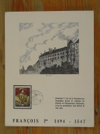 Document FDC Folder Roi King François 1er Chateau De Blois Castle Ed. Burin D'Or 1967 - Engravings